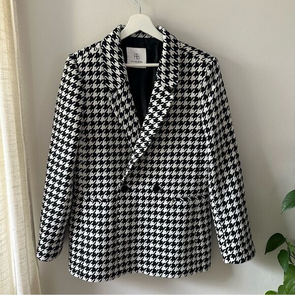 Anine Bing Madeleine Houndstooth Blazer - Picture 3 of 10